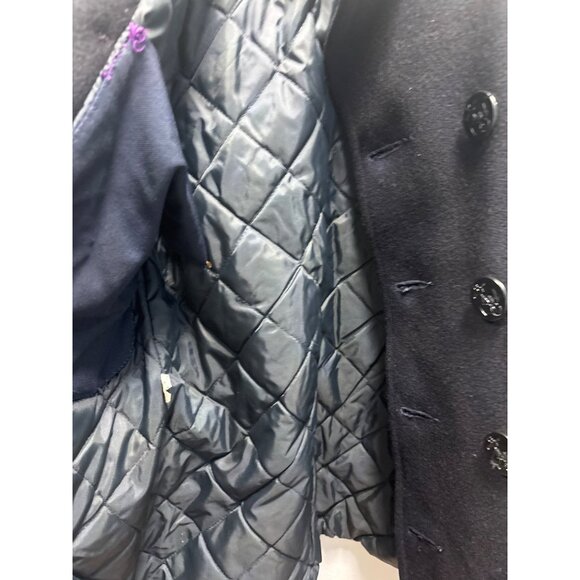Vintage Fox Knapp Mens Wool Peacoat Large Navy Double-Breasted 36 - Picture 11 of 11